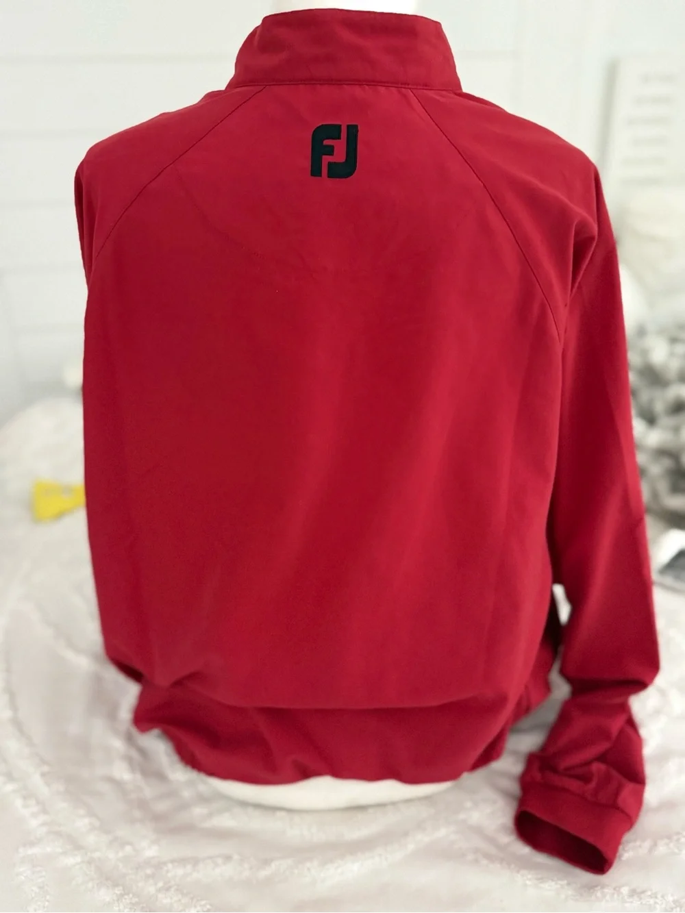 FootJoy Red Golf Jacket with Black Logo Trim
